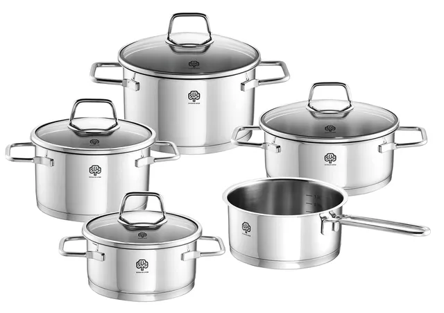 schulte-ufer-topfset-maxi-wega-5-teilig-set1046-edelstahl-hochglanzpoliert-induk image 1