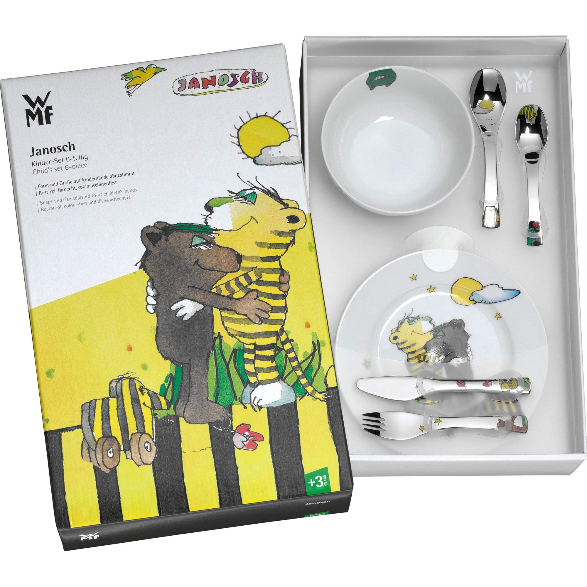 wmf-janosch-kinder-geschirrset-6-teilig-kindergeschirr-mit-cromargan-kinderbeste image 2