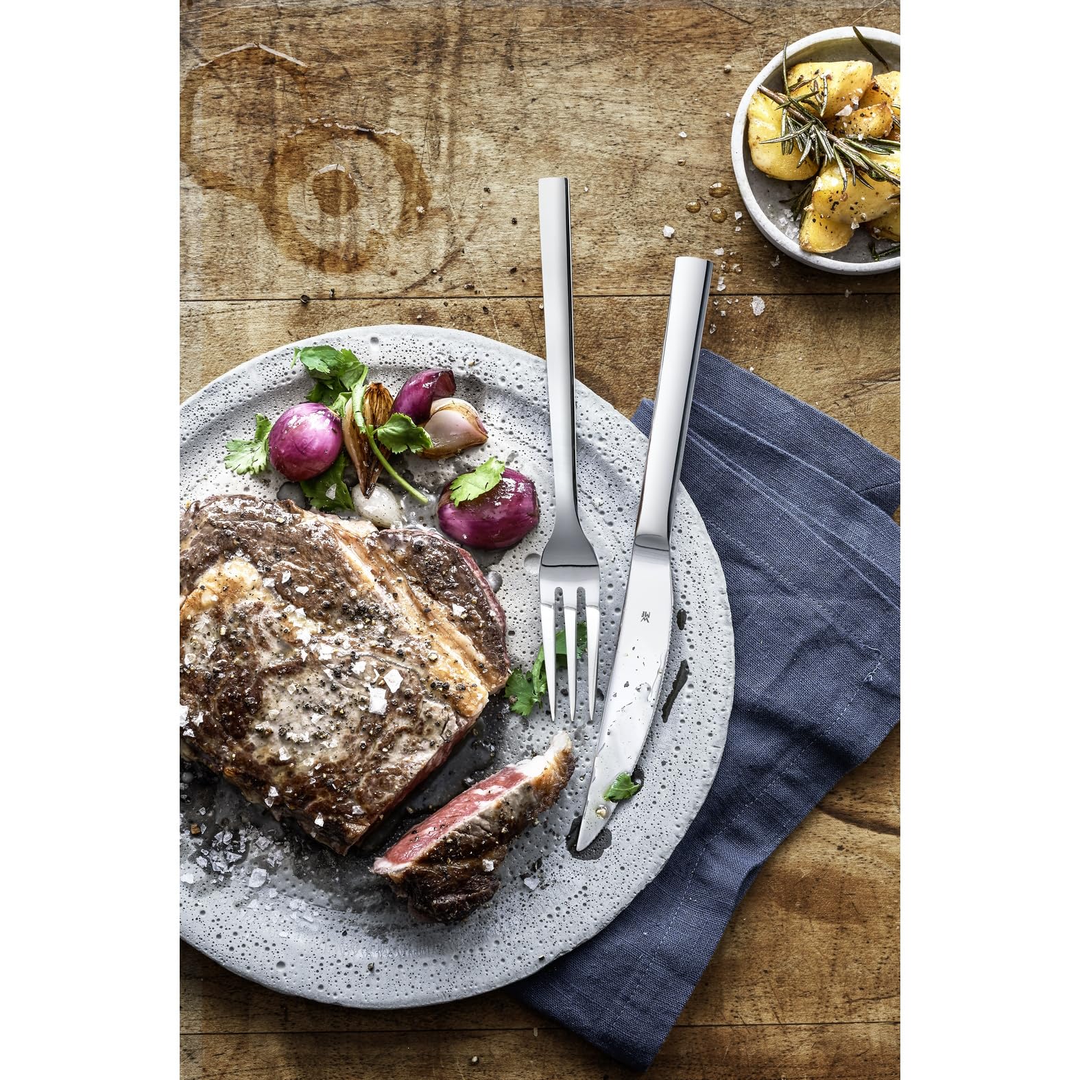 wmf-steakbesteck-set-12-teilig-f-r-6-personen-6-steakmesser-6-steakgabeln-cromar image 4